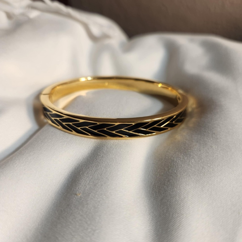 J crew Gold and Black bangle Bracelet